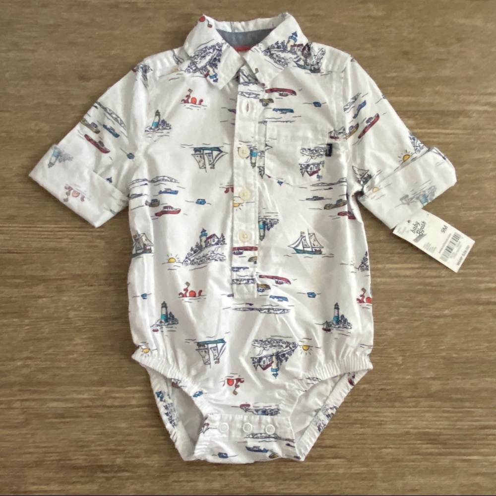OshKosh B’Gosh Nautical Button-Front Bodysuit
